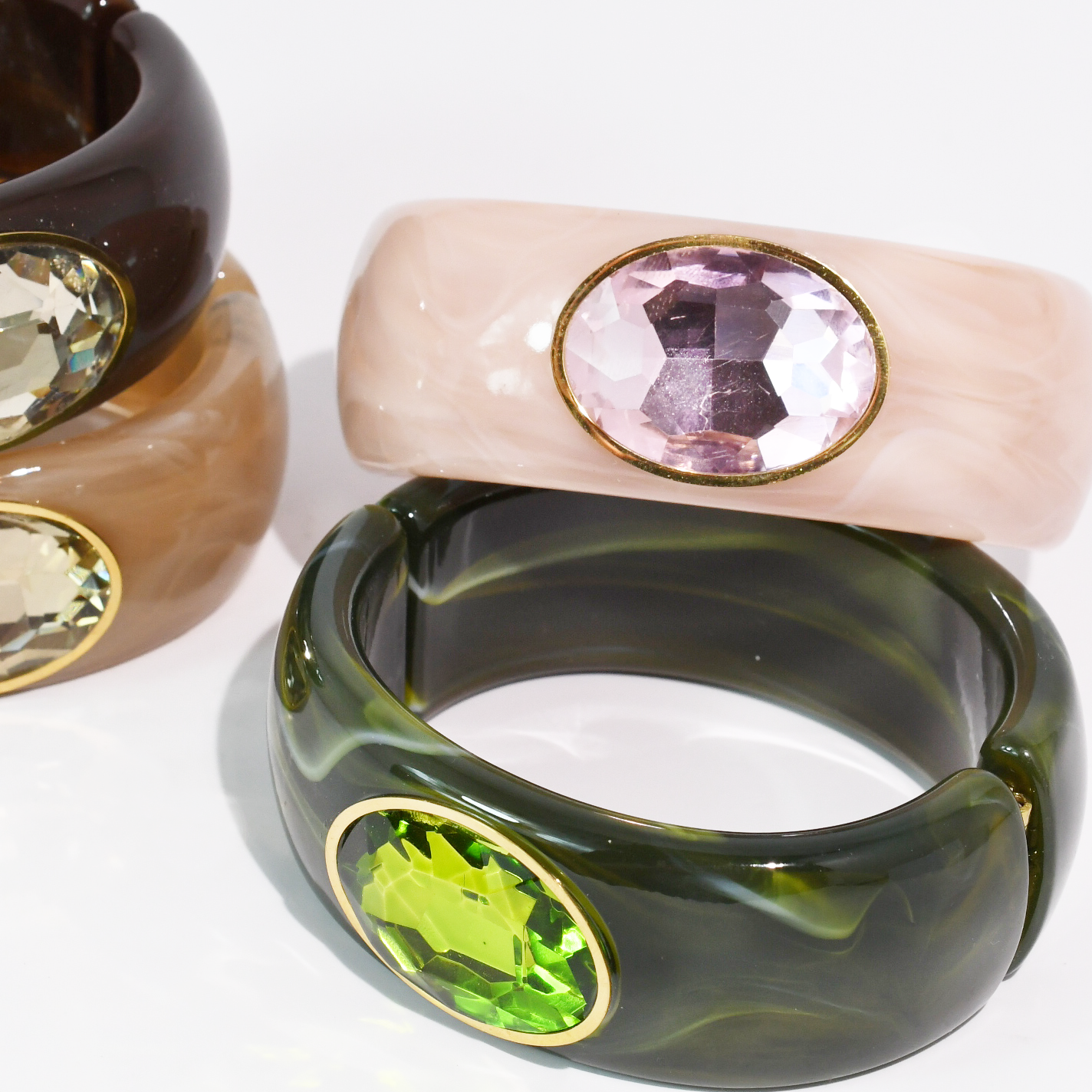 Gemstone Resin Cuff Bracelet