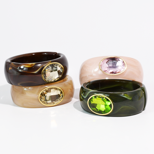 Gemstone Resin Cuff Bracelet