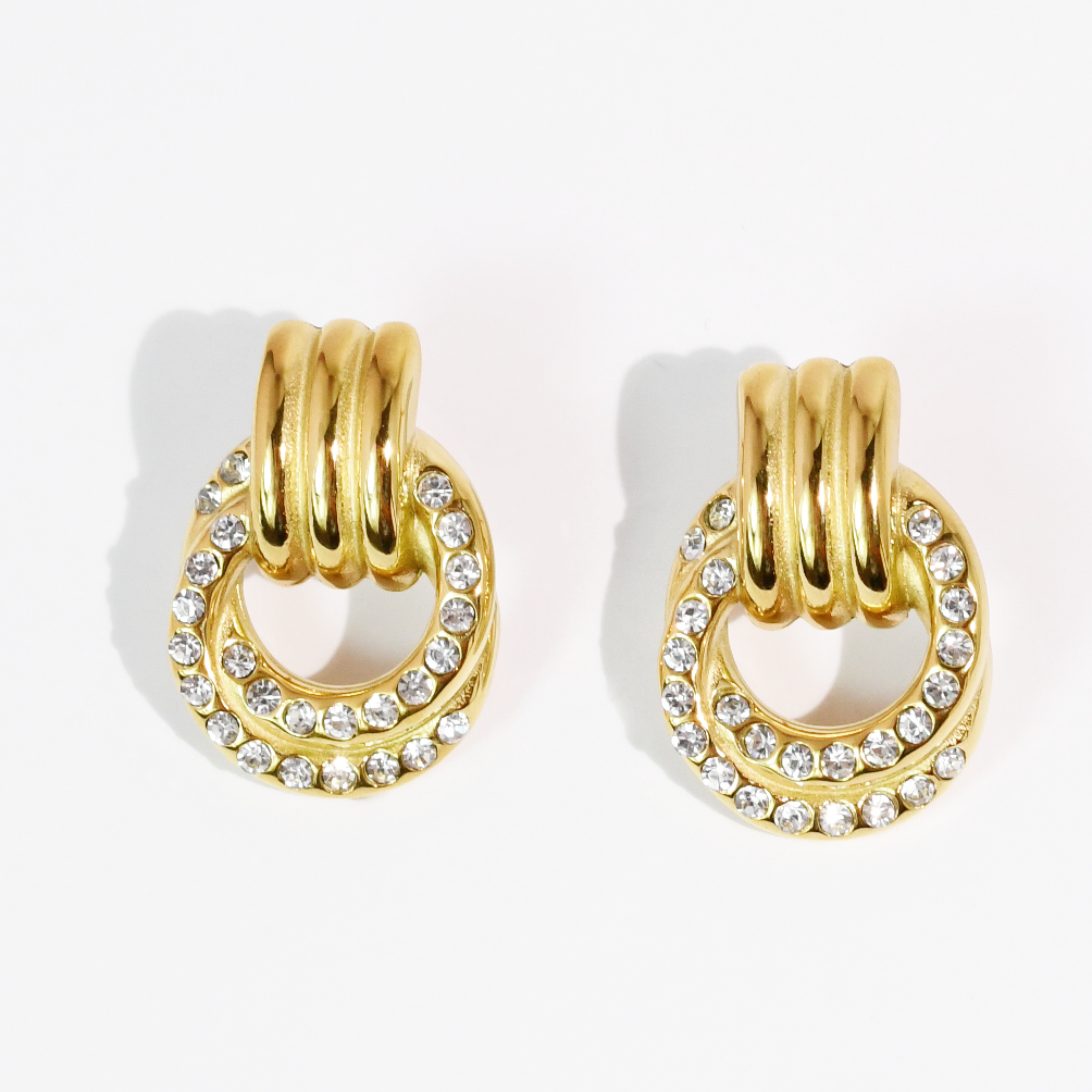 Gilded Crystal Stud Waterproof