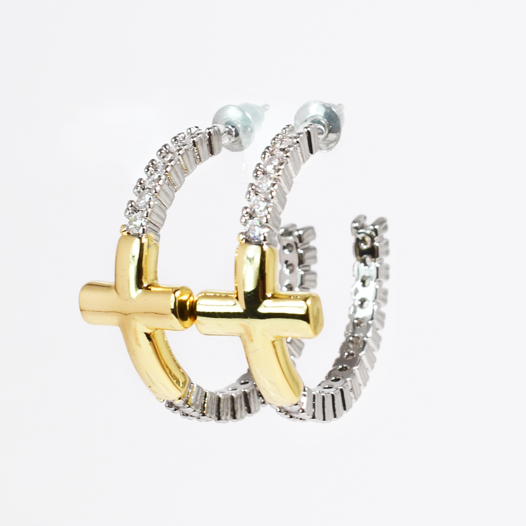 Glam Cross Hoops
