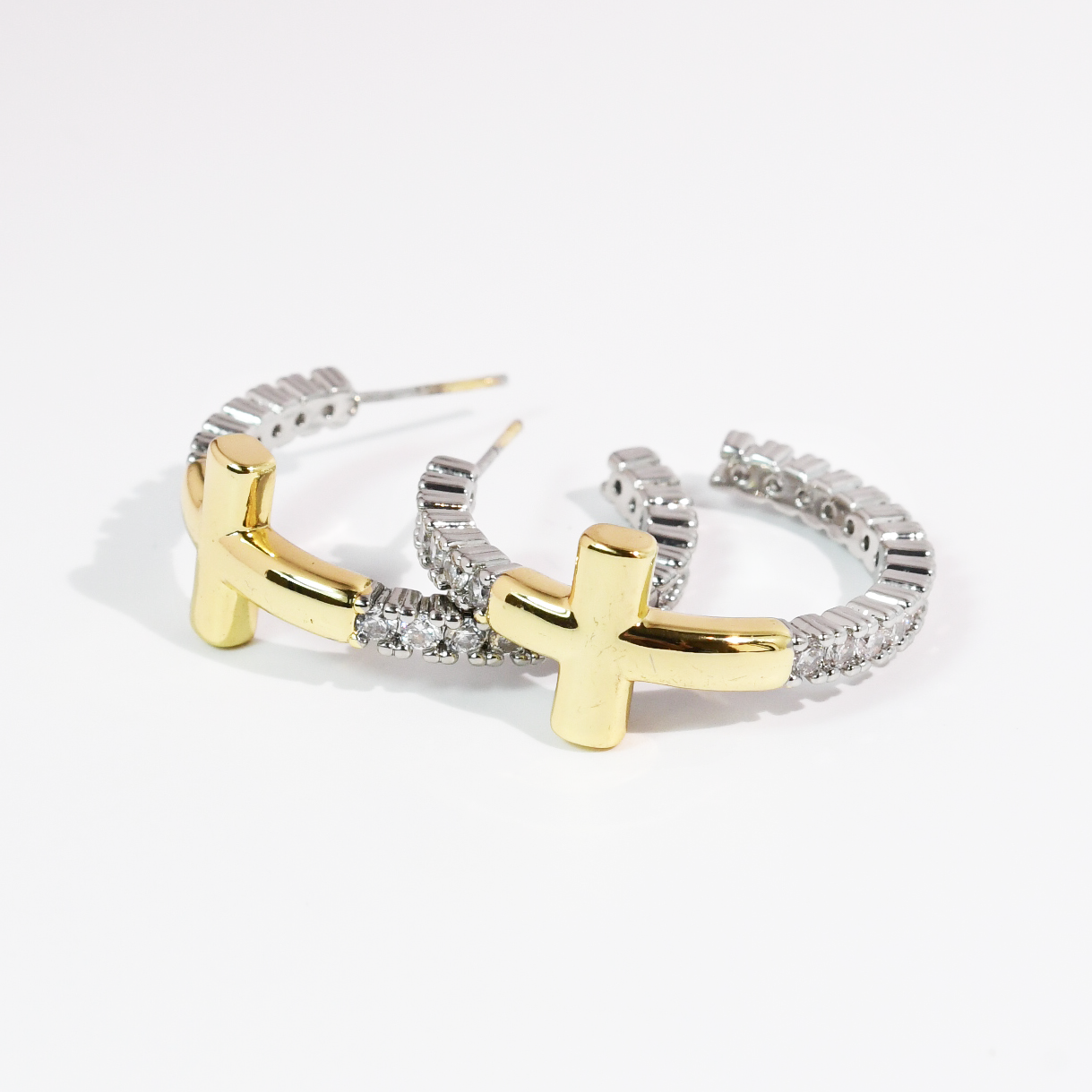 Glam Cross Hoops