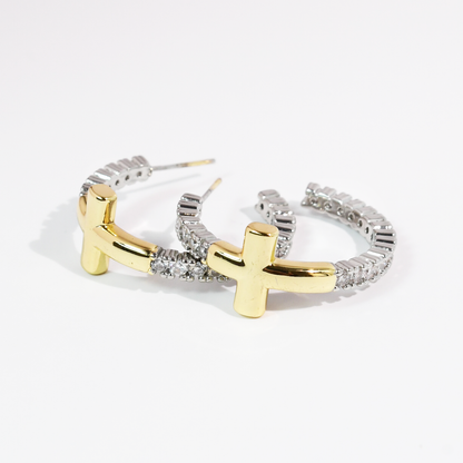 Glam Cross Hoops