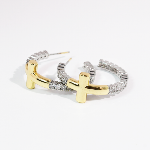 Glam Cross Hoops