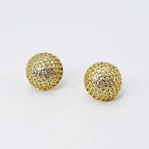 Glitter Bead Stud Gold