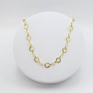 Gold Circle Chain Link Necklace