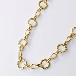 Gold Circle Chain Link Necklace M10