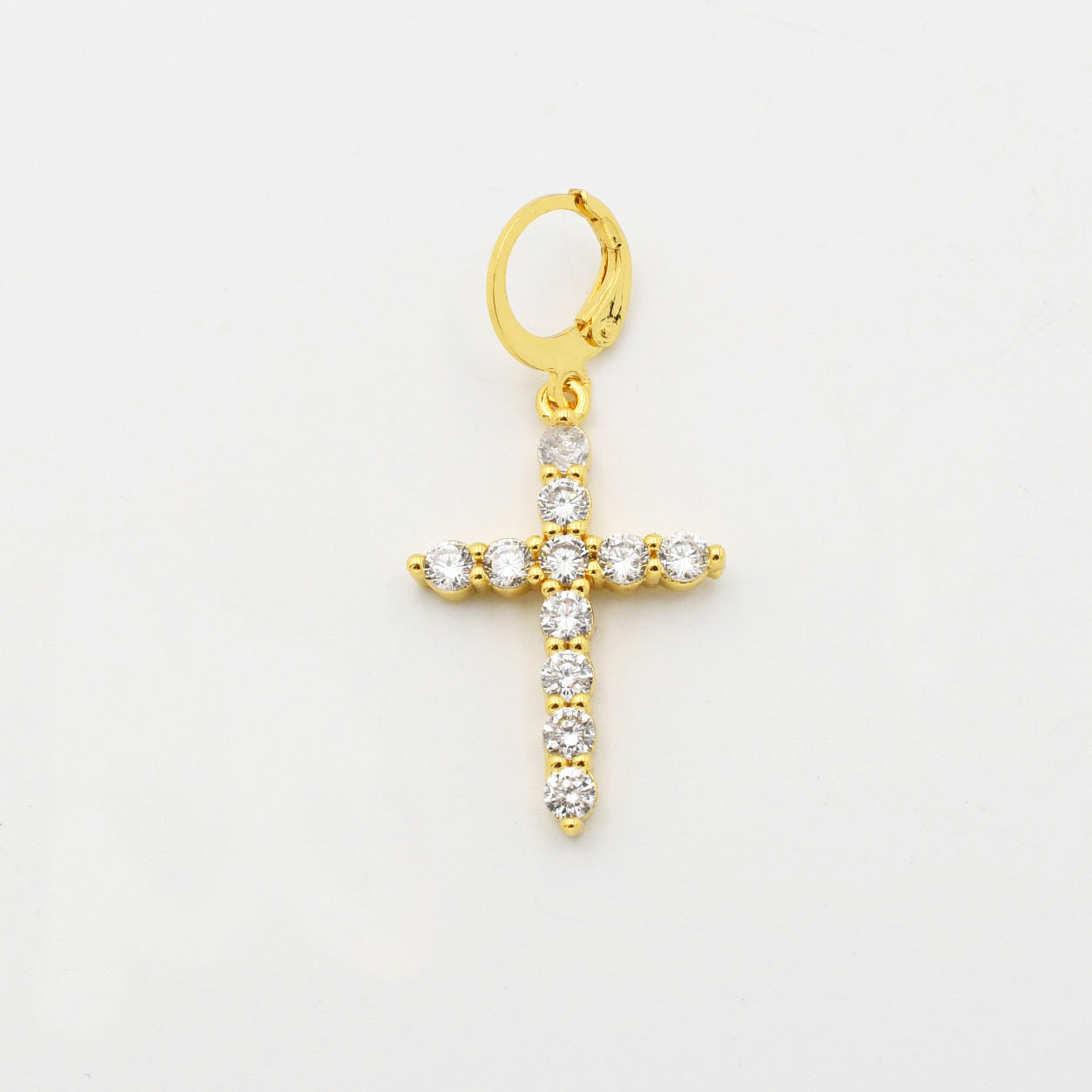 Gold Crystal Cross Charm CH-29