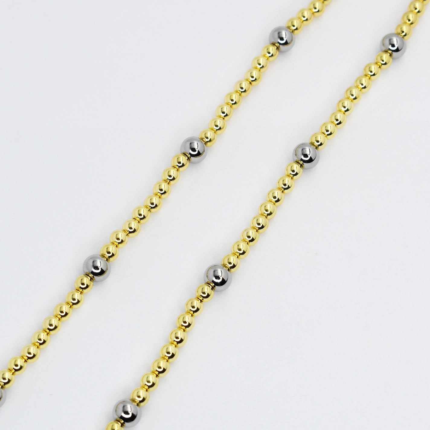 Gold and Silver Beaded Necklace N63