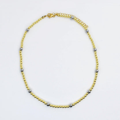 Gold and Silver Beaded Necklace N63