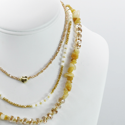 Colorful charms gold necklace featuring gemstone details, layered jewelry design, trendy accessory for women’s jewelry collections, boutique wholesale fashion necklace that is hypoallergenic, tarnish free, and waterproof jewelry with a cute aesthetic statement style