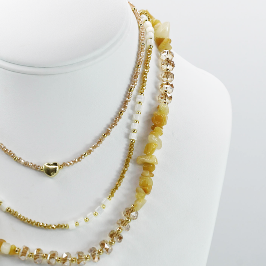 Colorful charms gold necklace featuring gemstone details, layered jewelry design, trendy accessory for women’s jewelry collections, boutique wholesale fashion necklace that is hypoallergenic, tarnish free, and waterproof jewelry with a cute aesthetic statement style