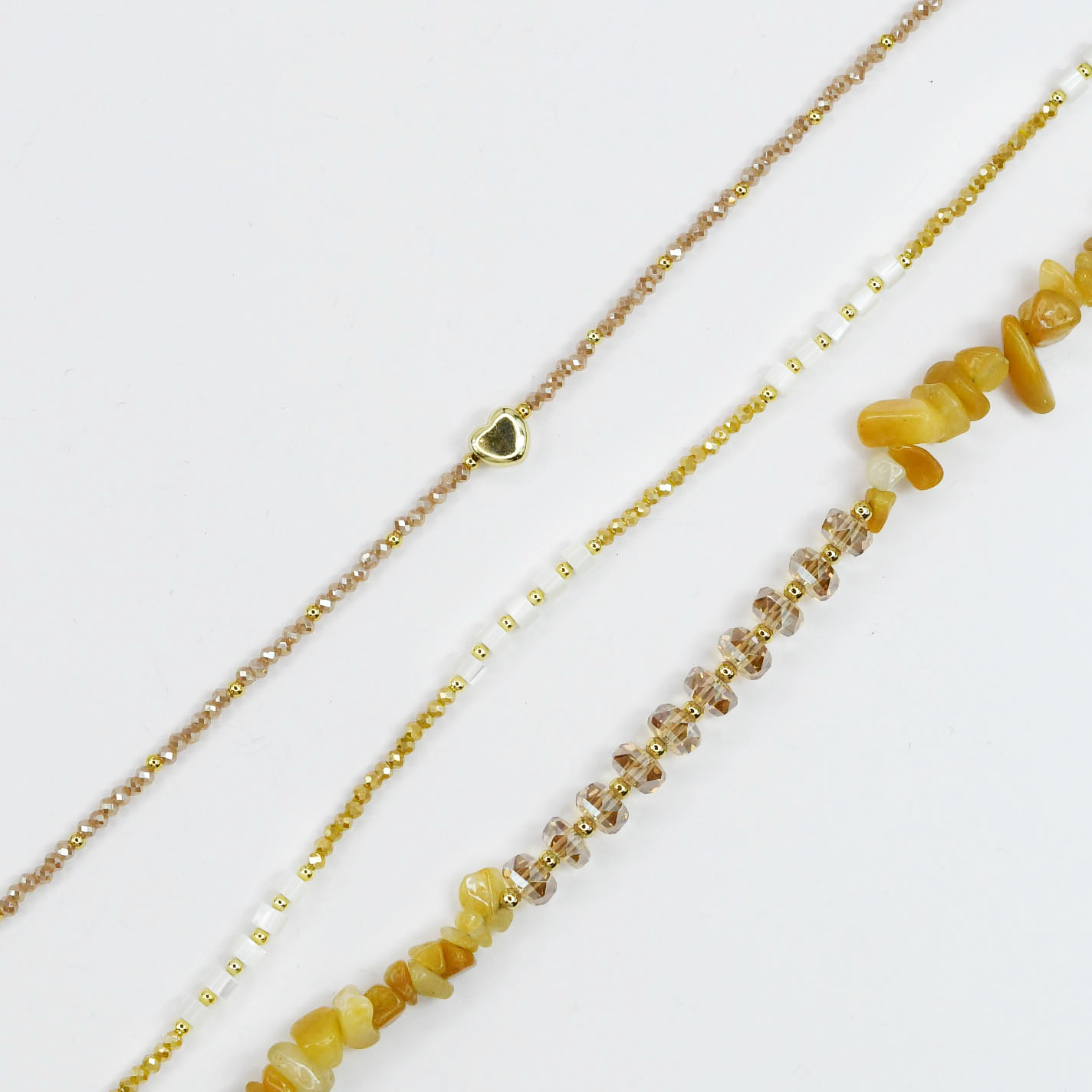 Colorful charms gold necklace featuring gemstone details, layered jewelry design, trendy accessory for women’s jewelry collections, boutique wholesale fashion necklace that is hypoallergenic, tarnish free, and waterproof jewelry with a cute aesthetic statement style