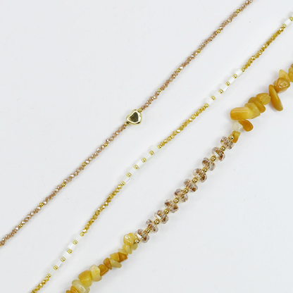 Colorful charms gold necklace featuring gemstone details, layered jewelry design, trendy accessory for women’s jewelry collections, boutique wholesale fashion necklace that is hypoallergenic, tarnish free, and waterproof jewelry with a cute aesthetic statement style