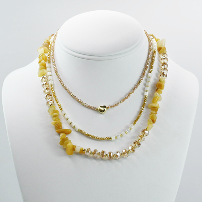 Colorful charms gold necklace featuring gemstone details, layered jewelry design, trendy accessory for women’s jewelry collections, boutique wholesale fashion necklace that is hypoallergenic, tarnish free, and waterproof jewelry with a cute aesthetic statement style