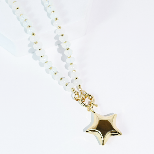 Pearl Puff Star Necklace