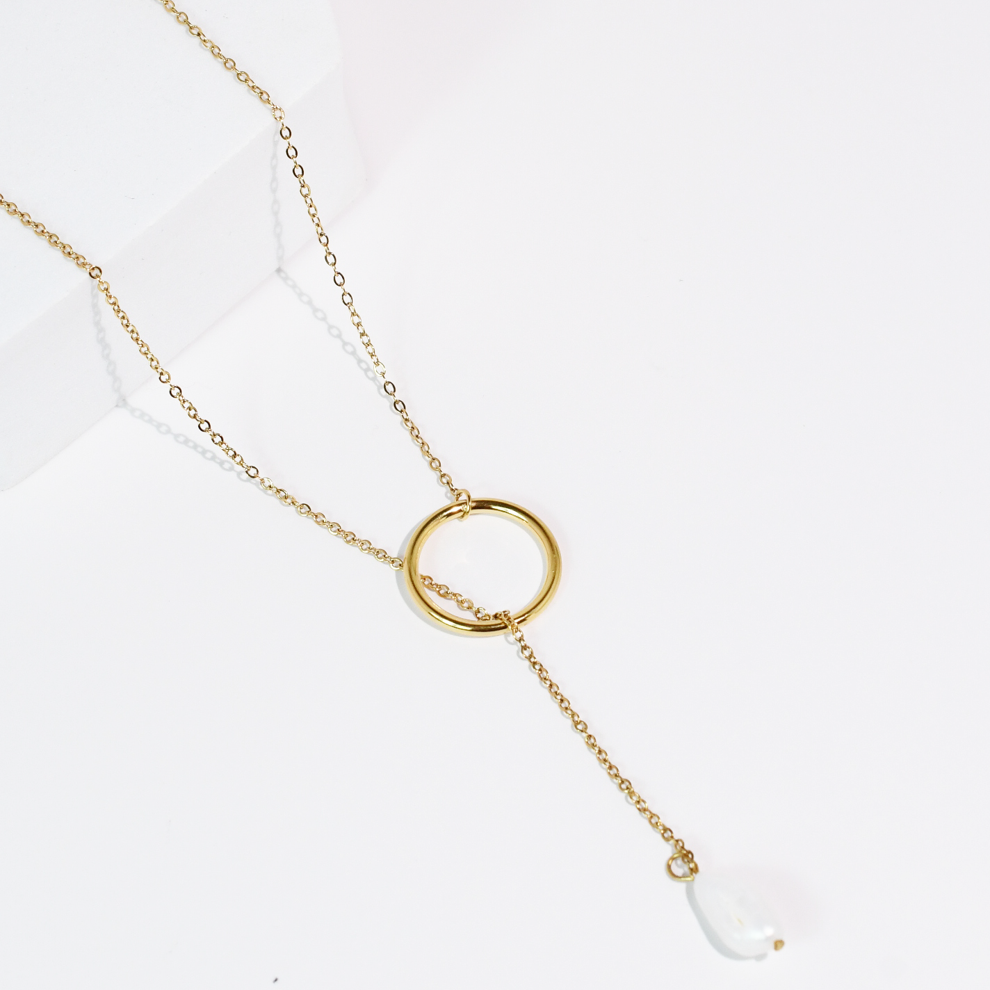 Halo Drop Pearl Necklace