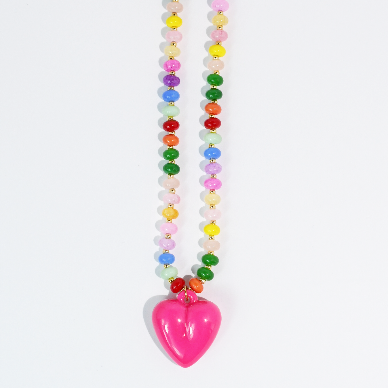 Happy Colorful Heart Necklace