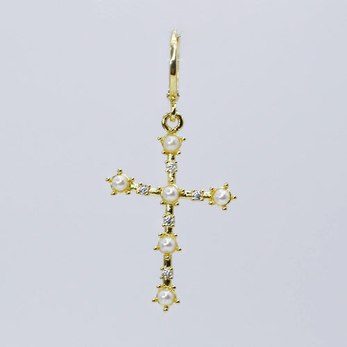 Harper Pearl Cross Charm CH-221