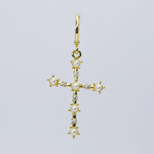 Harper Pearl Cross Charm CH-221