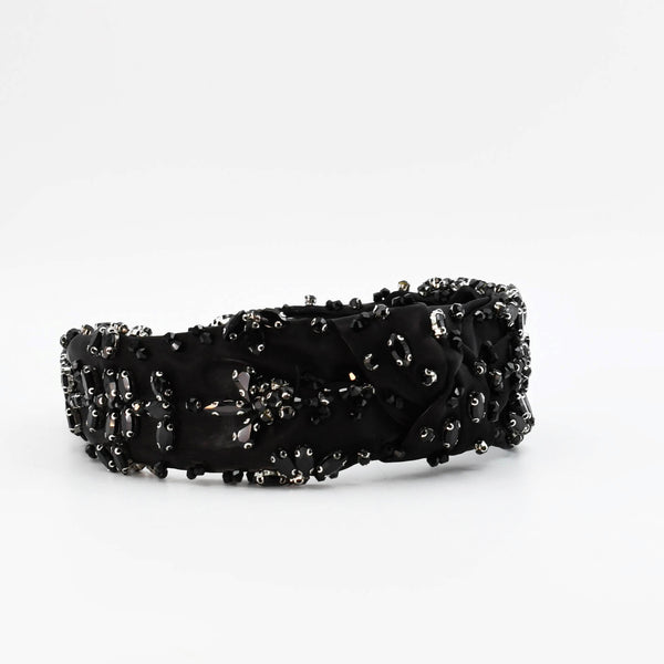 Bejeweled Black Headband U36
