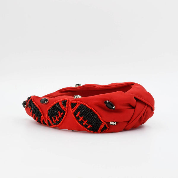 Black/Red Football Headband U53