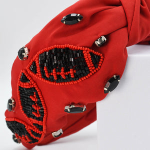 Black/Red Football Headband