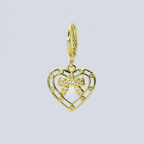 Heart Bow Gold Charm CH-88