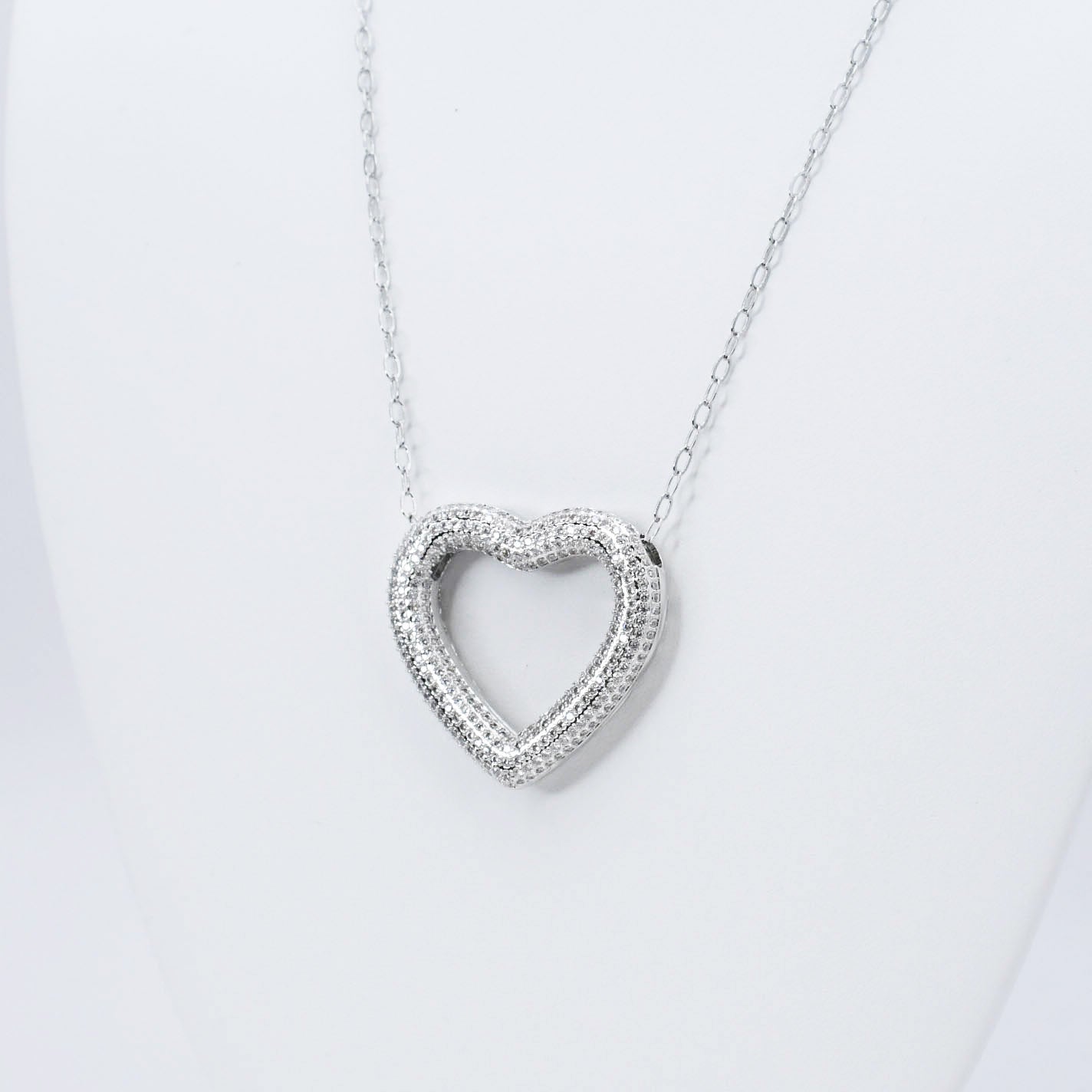 Heart OutlineSilver Necklace N15