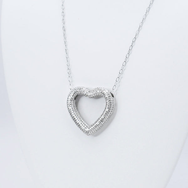 Heart OutlineSilver Necklace N18