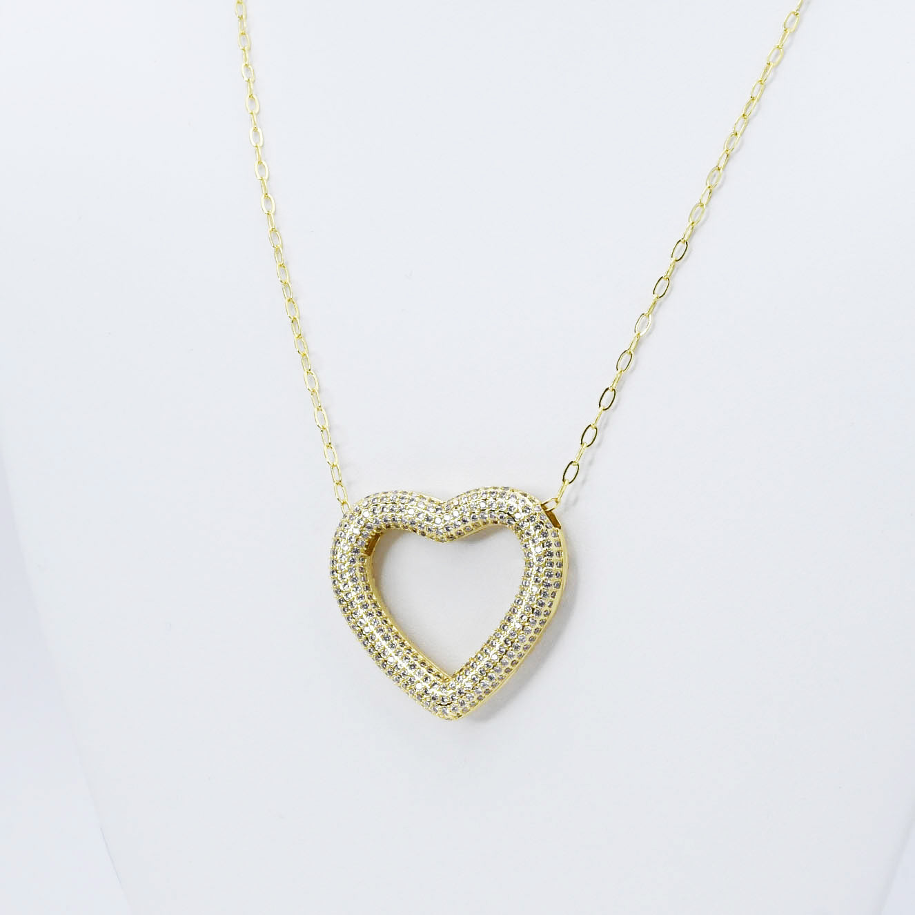 Heart Outline Gold Necklace N18