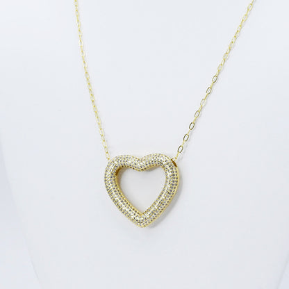 Heart Outline Gold Necklace N18