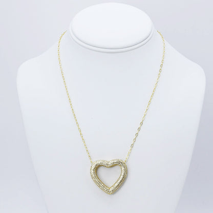 Heart Outline Gold Necklace N18