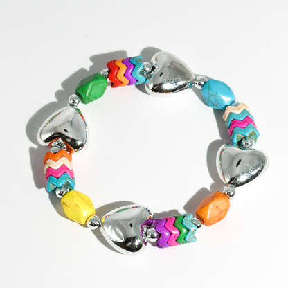 Heart Pop Silver Bracelet