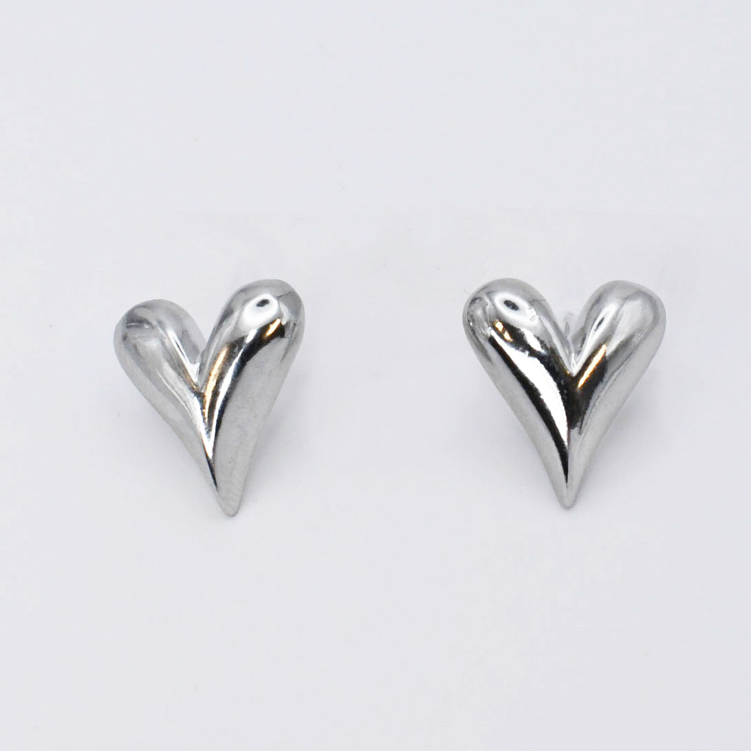 Heart Tear Stud Silver