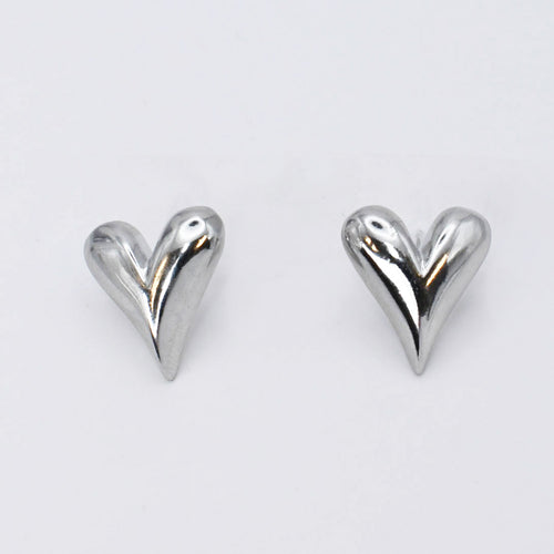 Heart Tear Stud Silver