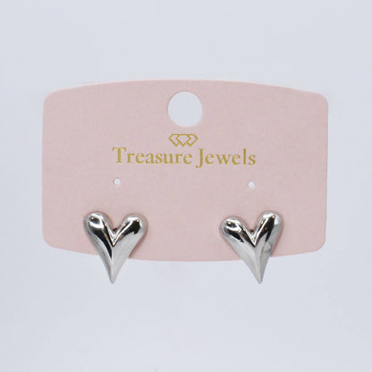 Heart Tear Stud Silver