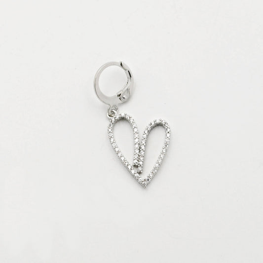 Heart Tracing Silver Charm CH-355