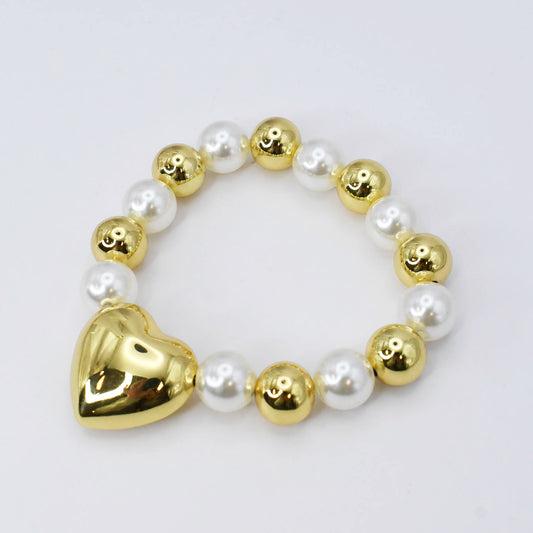 Heart and Pearls Bracelet O17