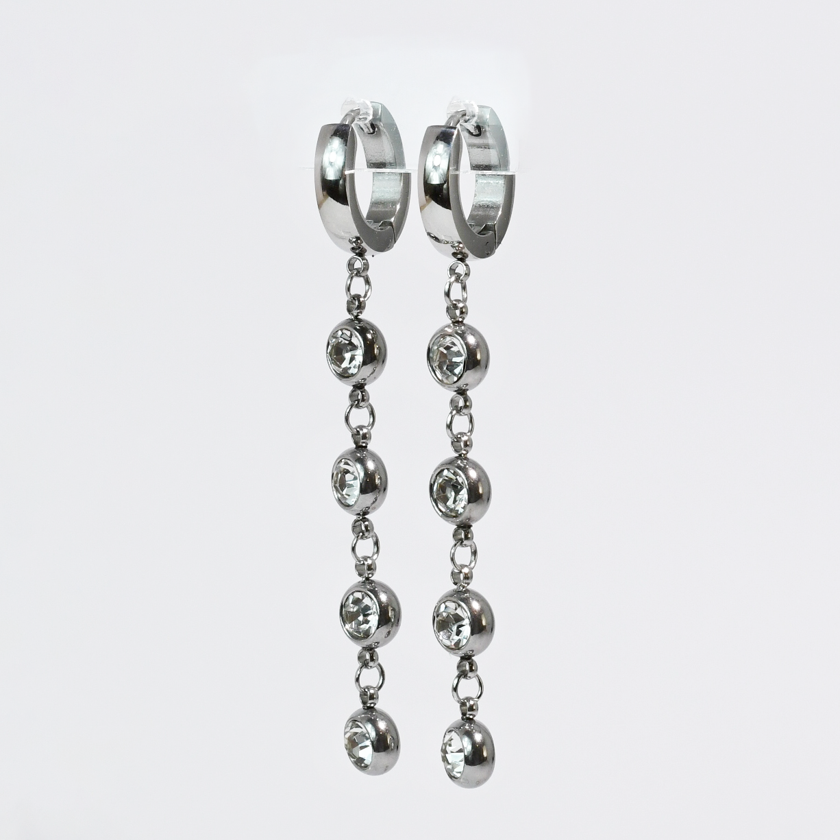Heavens Drop Huggie Silver