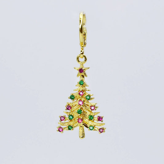 Holiday Tree Gold Charm CH-327