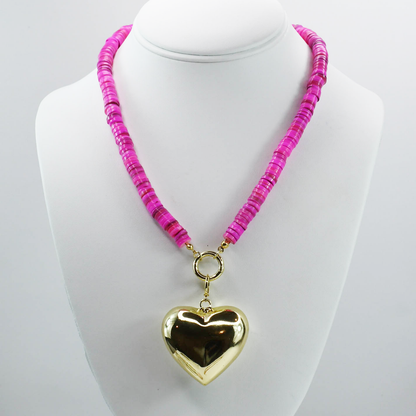 Hot Pink Heartbreaker Necklace