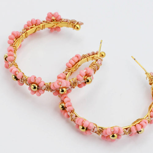 Daisy Chain Hoop Pink A29