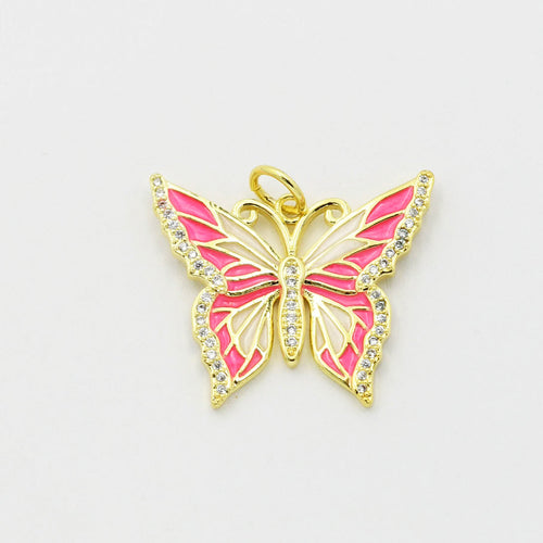 Pink Butterfly Charm CH-147