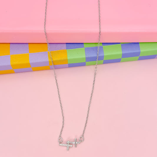 Double Grace Silver Necklace