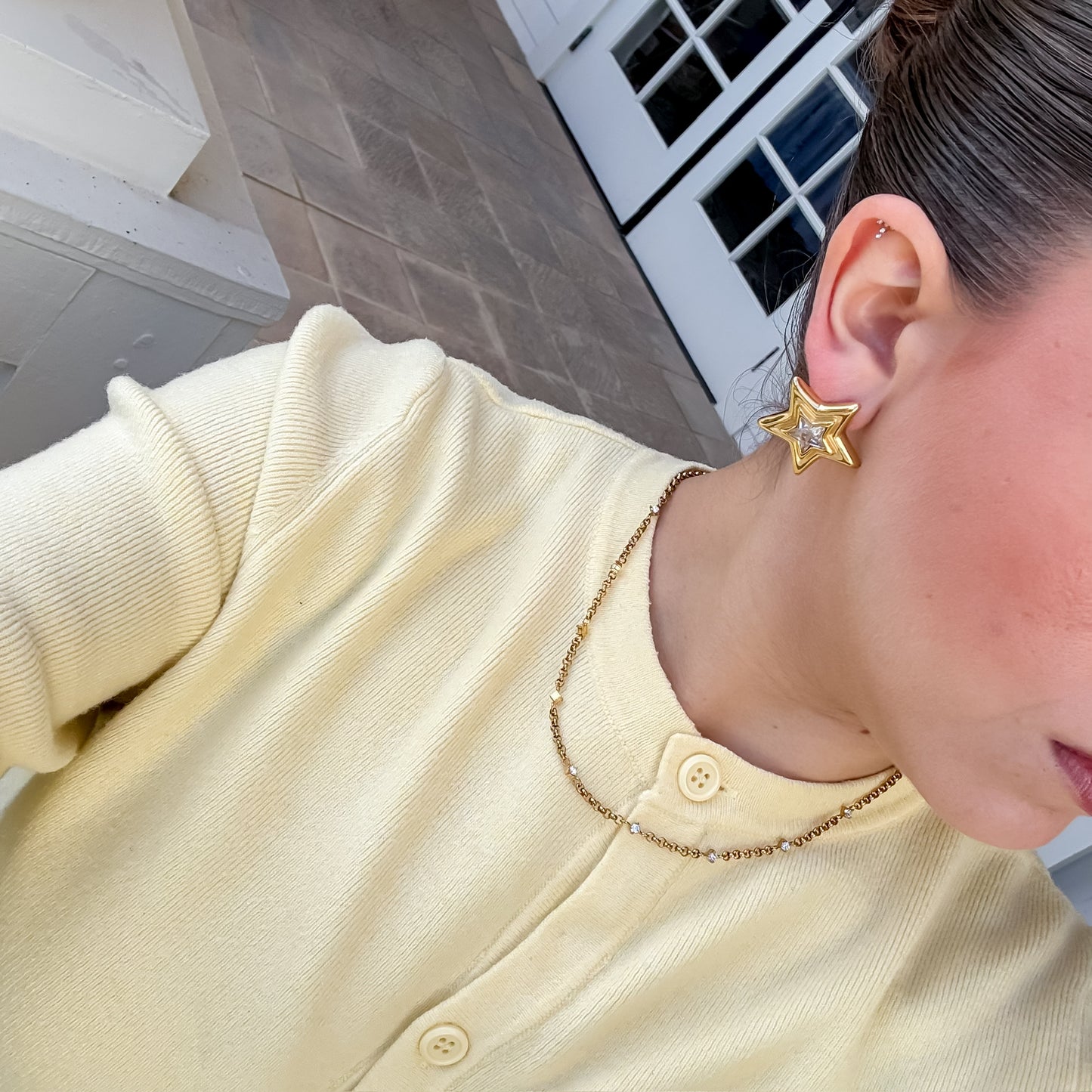 Mix Metal Star Stud
