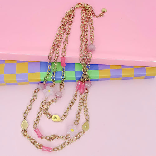 Flower Pop Layered Necklace