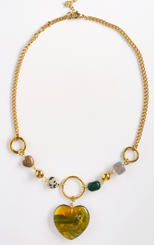 Golden Meadow Heart Necklace (Pre-order)