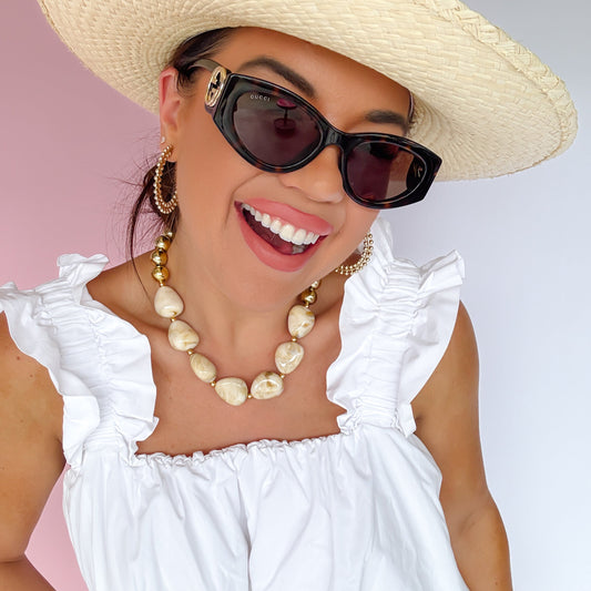 It's a Neutral Beaded Necklace