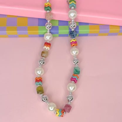 Ziggy Pearl Pop Silver Necklace