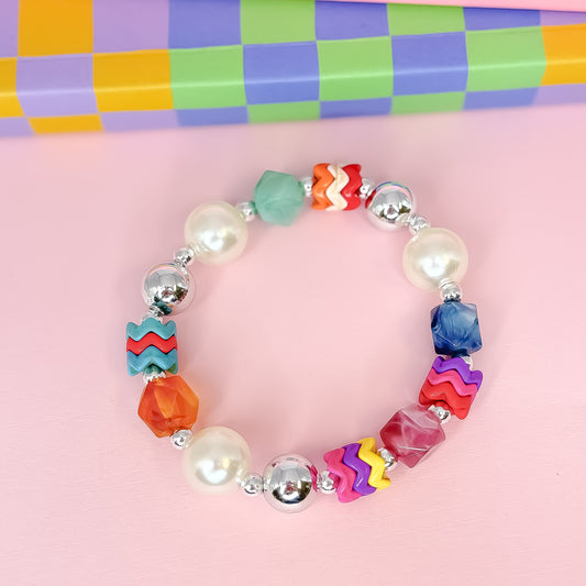 Ziggy Pearl Pop Silver Bracelet